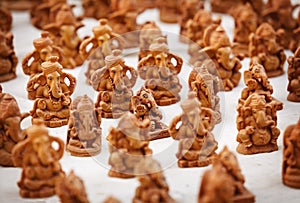Souvenir figures of gods in the Indian market