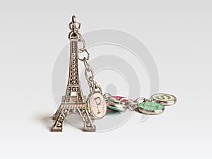 Souvenir keychain Eiffel tower on a chain