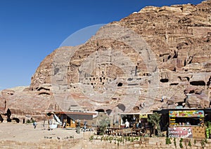 Souvenir market near Royal, Urn Silk and Coriinthian Tombs. Petra. Jordan.