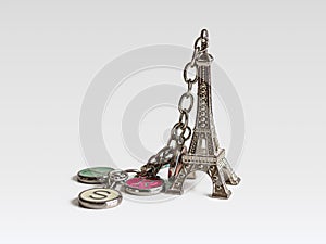 Souvenir from Paris in the form of the Eiffel tower on a chain