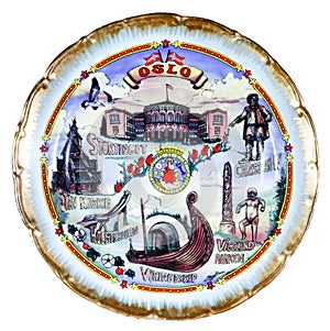 Souvenir plate depicting the Oslo