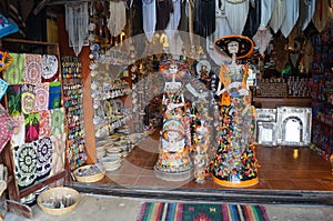 Souvenir shop in the city. Tulum, Quintana Roo, Mexico