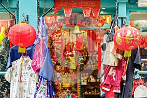 A souvenir shop in London Chinatown