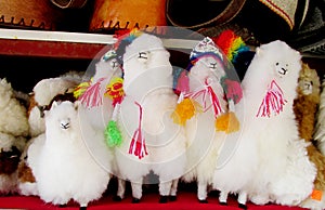 Souvenir wool llama figures