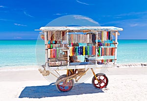 Souvenirs cart at Varadero beach in Cuba photo