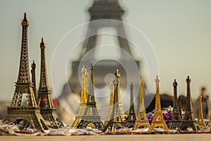 Souvenirs of the eiffel tower in paris france photo