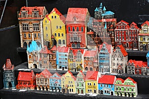 Souvenirs in Prague, models of colorful houses