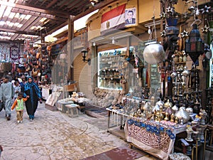 Souvenirs shops at the Souk. Egypt