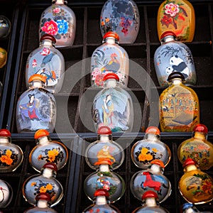 Souvenirs sold at Guwenhua Jie pedestrian pathway complex in Nankai district in Tianjin, China