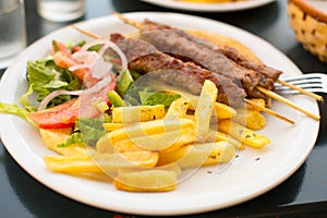 Souvlaki or kebab.