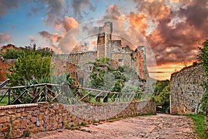 Sovana, Grosseto, Tuscany, Italy: the ancient fortress Rocca Aldobrandesca photo