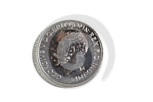 The sovereign, a British silver coin shape, a bullion coin and is sometimes mounted in Jewellery with the design of George and the