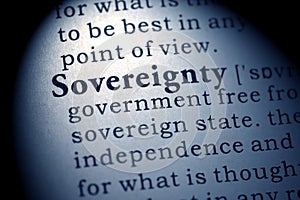 Definition of the word sovereignty