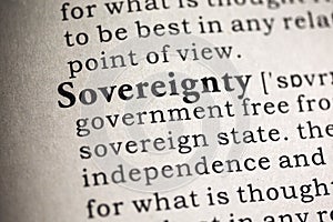 Definition of the word sovereignty photo