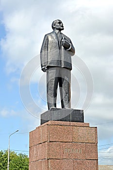 SOVETSK, RUSSIA. A monument to V.I. Lenin against the background of the sky