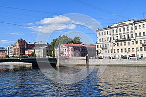 Sovetskaya. The Fontanka river embankment in St.Petersburg