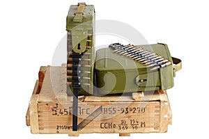 Soviet army ammunition box. Text in russian - type of ammunition