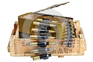 Soviet army ammunition box. Text in russian - type of ammunition