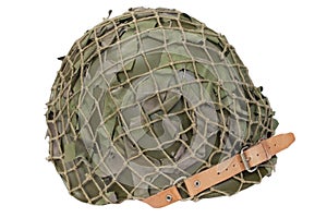 Soviet army steel helmet with camouflage cover