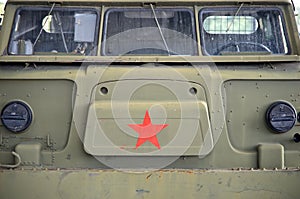 Soviet army truck with red star