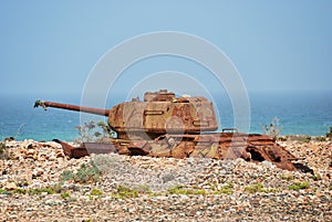 Soviet battle tank at the Socotra Island, Yemen