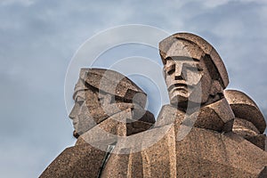 Soviet era monument for the Latvian Riflemen. Latvian Riflemen w