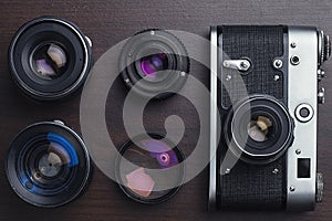 Soviet film camera top view