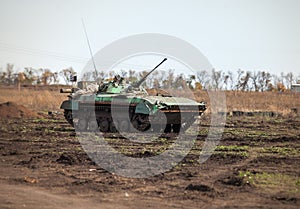 Soviet infantry car in the field photo