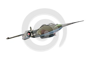 Soviet jet fighter YAK-28 isolated on white background. Military strike aircraft of World war time. Brewer - NATO codification photo