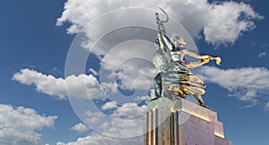 Soviet monument Rabochiy i Kolkhoznitsa ( Worker and Kolkhoz Woman or Worker and Collective Farmer) of sculptor Vera Mukhina