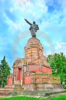 Soviet monument to Vladimir Lenin in Kostroma, Russia