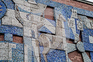 Soviet mosaic, decoration of public buildings in 1980.