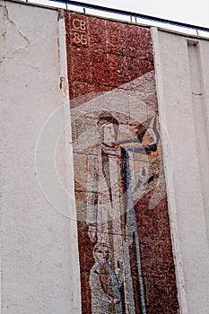 Soviet mosaic, decoration of public buildings in 1980.