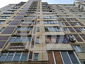 Soviet multi-storey residential building built in the USSR in the city of Avdeevka