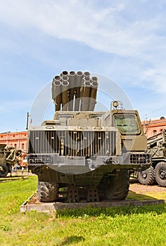 Soviet multiple rocket launcher system 9A52 Smerch