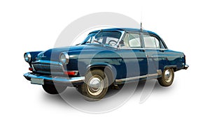 Soviet old car Volga. White background