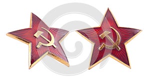 Soviet red star badge with clipping path