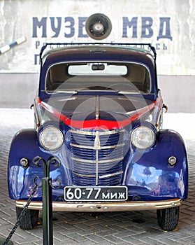 Soviet retro police car Moskvich-401. 1954