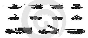 Soviet and russian army military vehicle equipments. weapon and army machines. vector image for military concepts