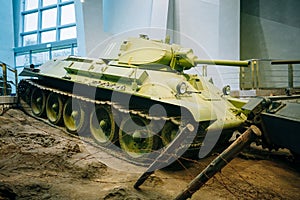 Soviet russian medium tank T-34 in Belarusian