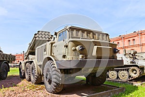 Soviet self-propelled rocket launcher system BM-27 Uragan