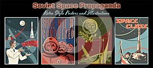 Soviet Space Propaganda Poster Set