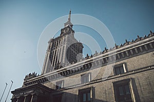 Soviet Stalin Palace of Culture and Science in Warsaw, Poland