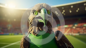 Soviet-style Eagle Mascot In Unreal Engine Soccer Stadium