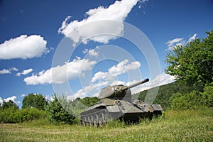 Soviet tank model t34. Second world war.