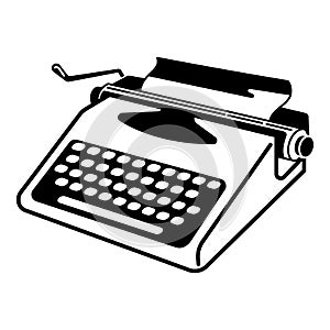 Soviet typewriter icon, simple style