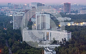 Soviet typical of social and residential buildings, top view