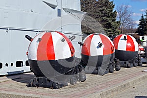 Soviet underwater anchor mines. Kaliningrad (until 1946 Koenigsberg), Russia