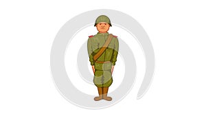 Soviet uniform of World War II icon animation
