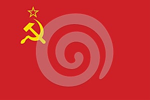 Soviet Union flag, official colors and proportion correctly. Soviet Union flag. photo